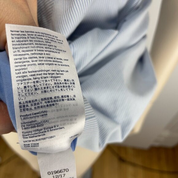 TOMMY HILFIGER Preppy Coastal Blue & White Stripes Sleeveless Mini Dress Size 8 - Picture 11 of 12